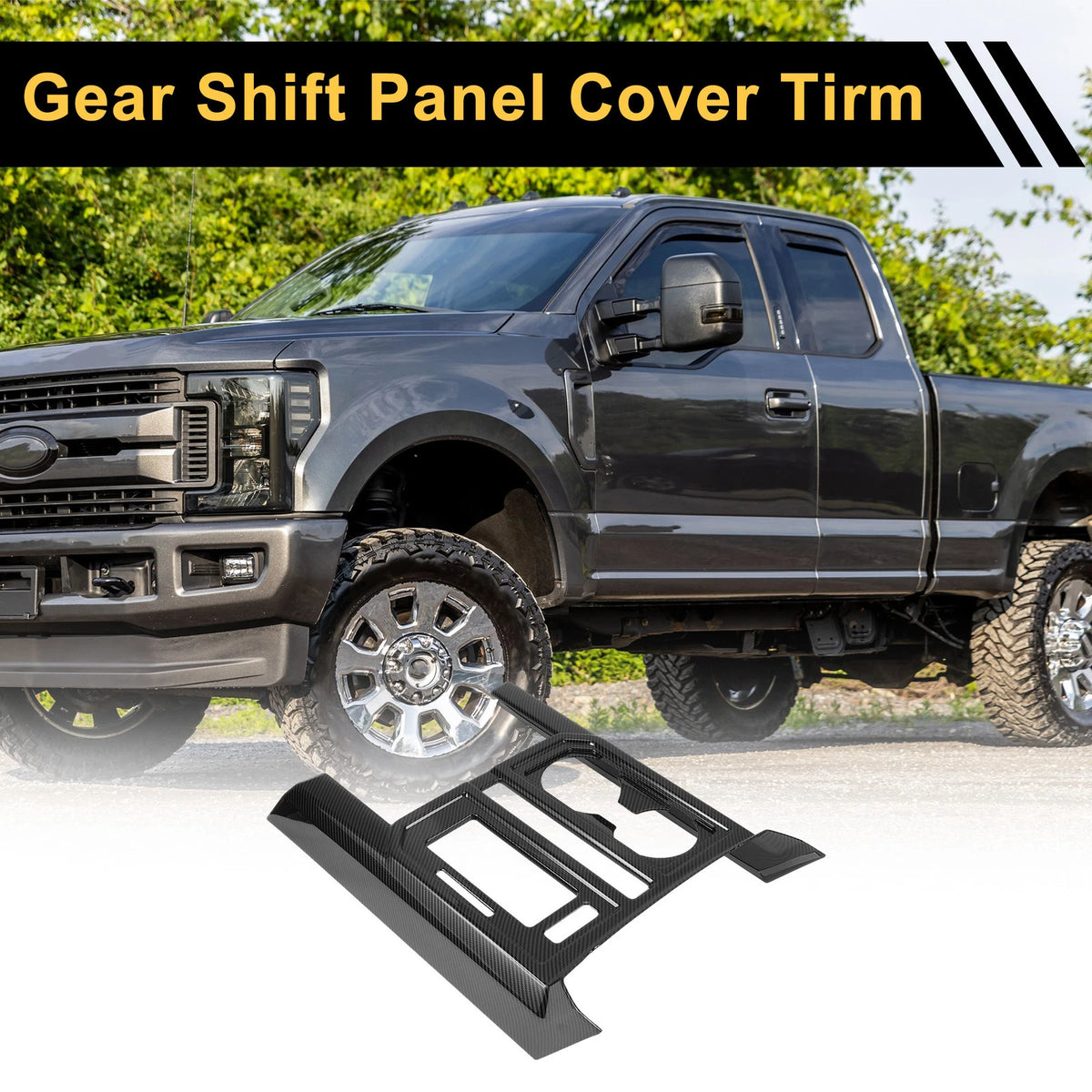 Carbon Fiber Gear Shift Panel Cover Trim for Ford F-150 (2015-2020)