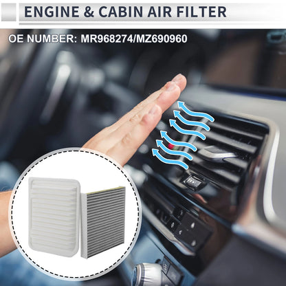 Engine Cabin Air Filter Combo for Mitsubishi Outlander Sport 2.0L 2.4L (2013-2024)