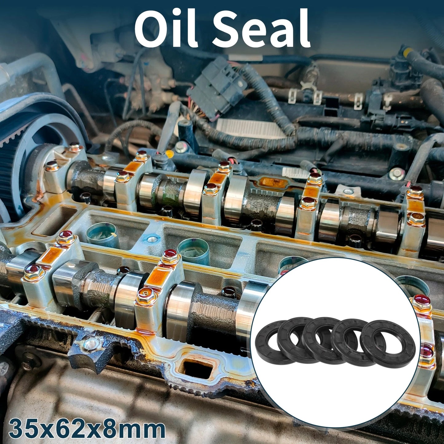 Oil Seal / 35x62x8mm / NBR Rubber Rotary Shaft Seal 5Pcs