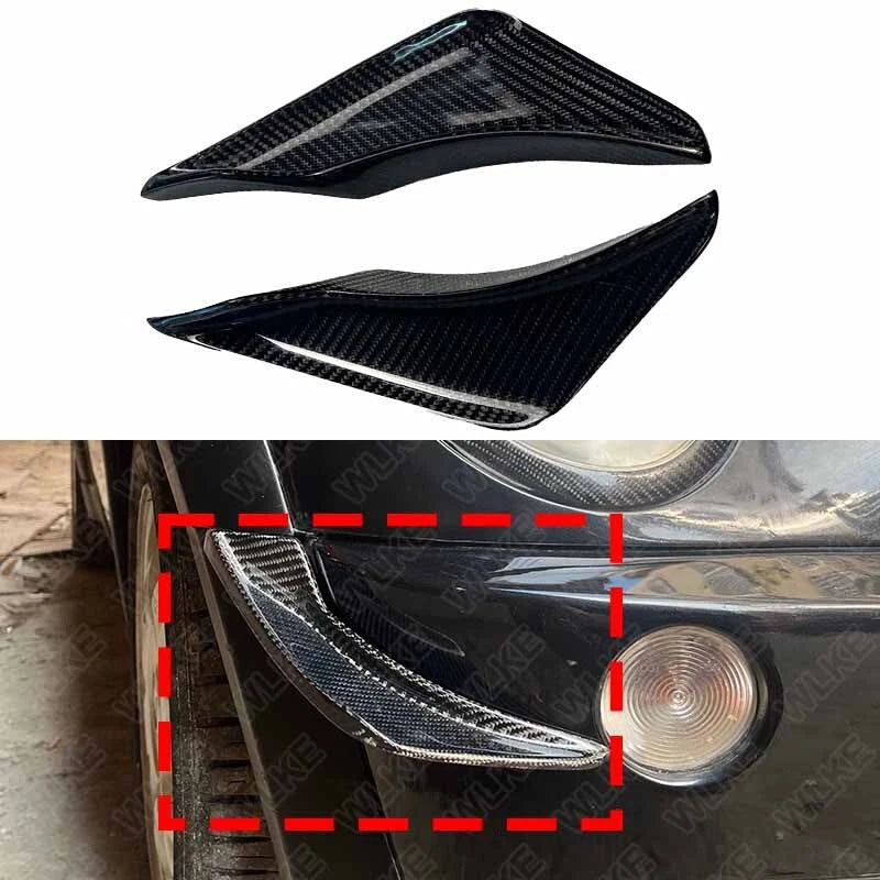 Real Carbon Fiber Front Bumper Canards Cover Trim for Mini Cooper R50 R53 R52