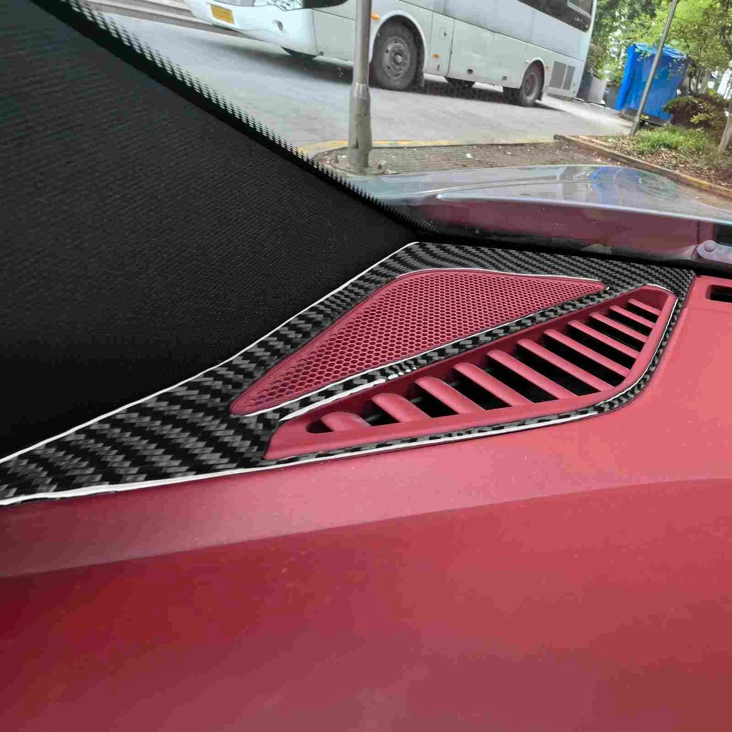 Soft Carbon Fiber Upper Dashboard Side Vent Trim for Porsche 911 992 2019-2023