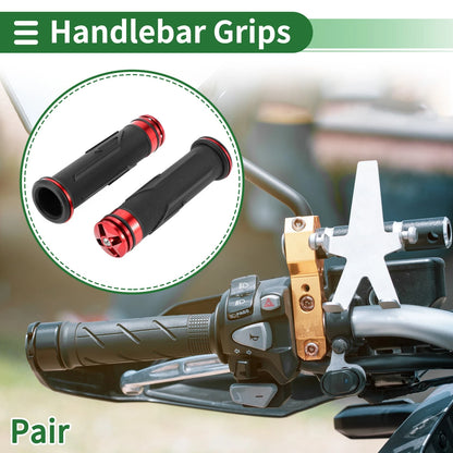 7/8" 22mm Hand Grip Covers Aluminum Alloy Red 1 Pair for Motorcycle