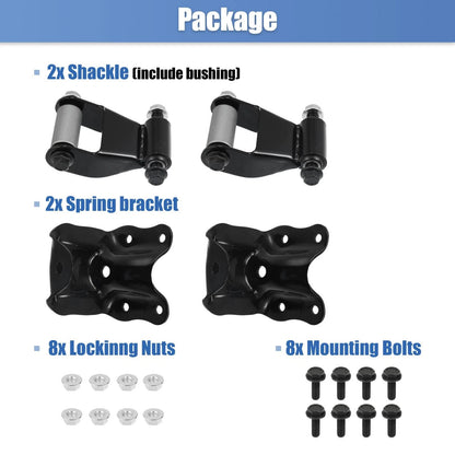 Rear Leaf Spring Shackles with Brackets for Ford Ranger, Mazda B (2001-2011)