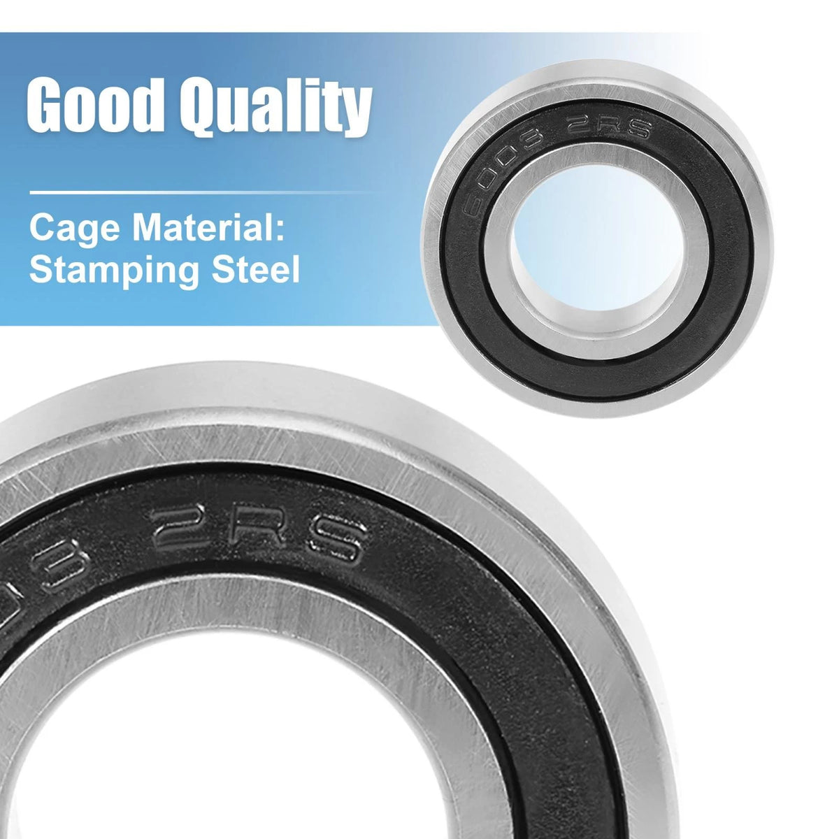 2 x Deep Groove Ball Bearing 17x35x10mm Double Sealed Carbon Bearings