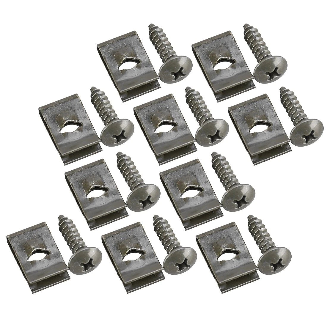 20 x Car Bumper Inner Fender Wheel Bolt Screws & U Groove Clips
