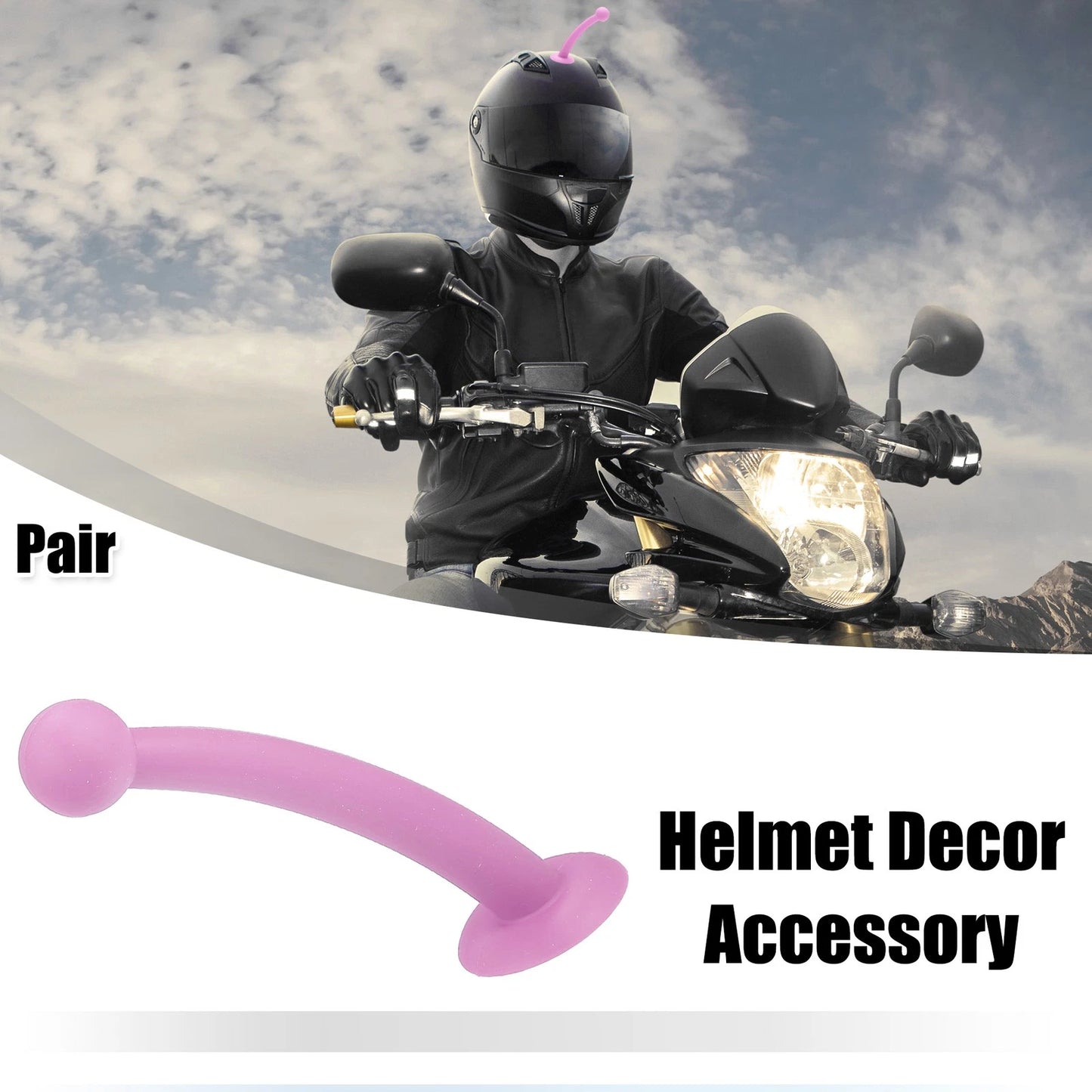 1 Antenna Shape Roof Ornament Light Pink for Car, Motorcycle, Bike Helmets