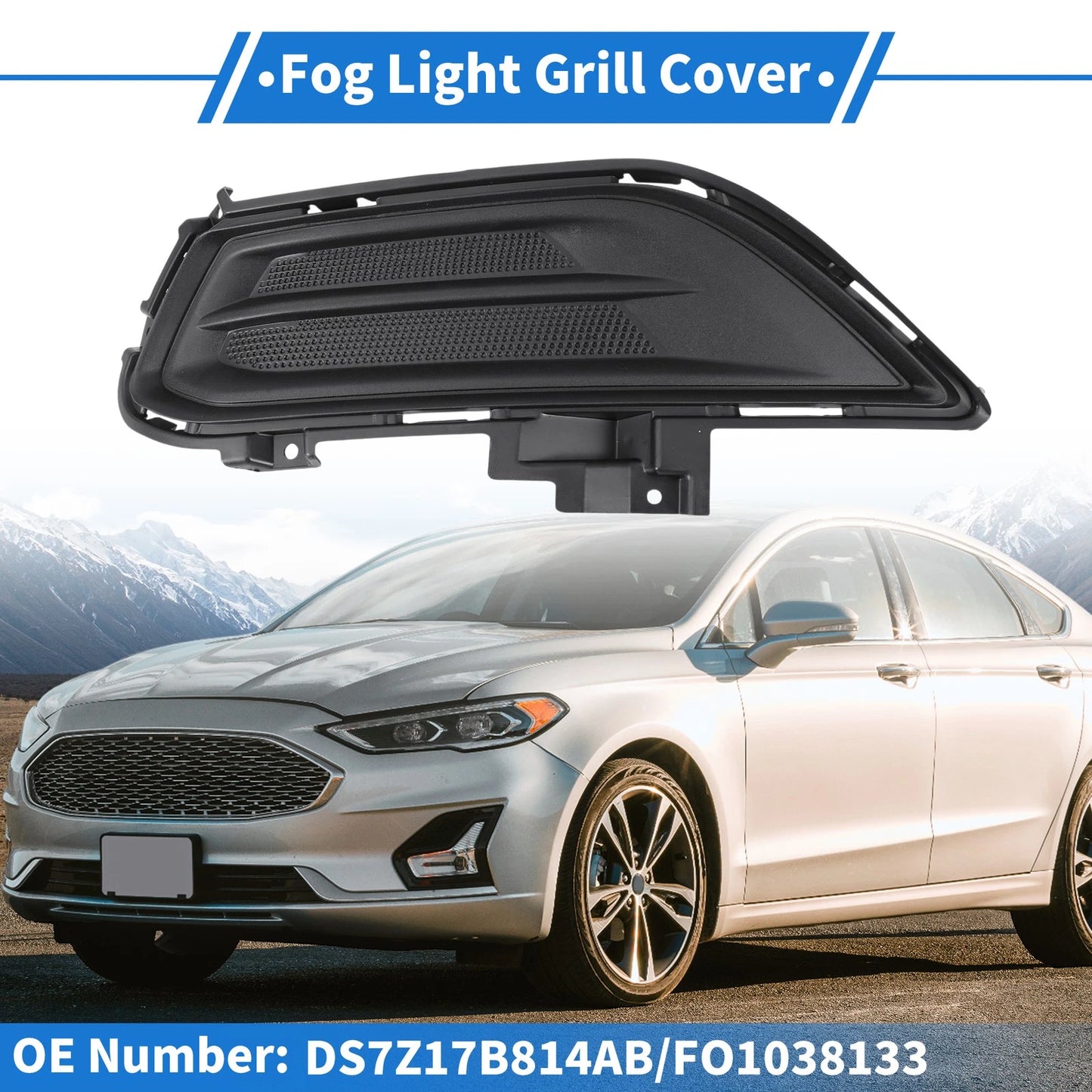 Front Left Fog Light Grill for Ford Fusion (2013-2016) - 1 x ABS