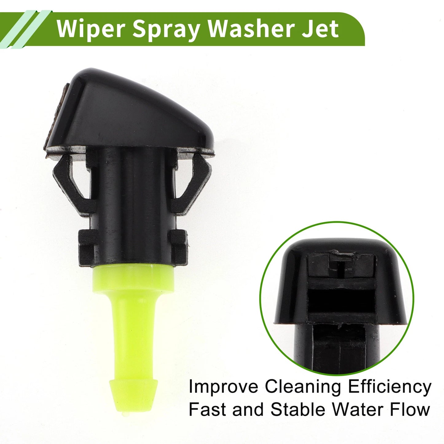 Windshield Washer Nozzle & 2 x Hose Connectors for Jeep Patriot (2007-2017)