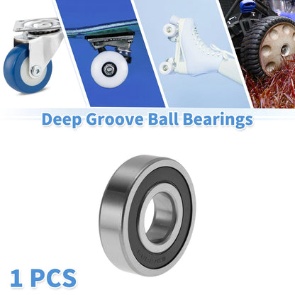 2RS Deep Groove Ball Bearings 28x68x18mm 1 Pcs Silver Tone