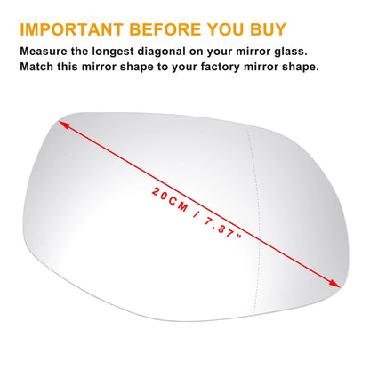 Right Side White Mirror Glass Back Heated for Porsche Cayenne (2007-2010)