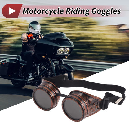 Goggles 1 x Motorcycle Black Lens Red Copper Frame Glass ABS