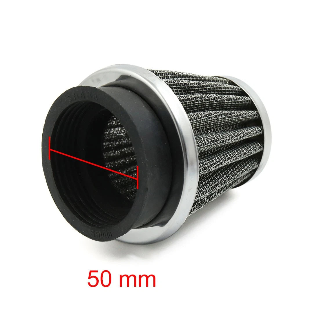 50mm Inlet Dia Air Intake Filter Cleaner with Clamp for Car/Motorcycle