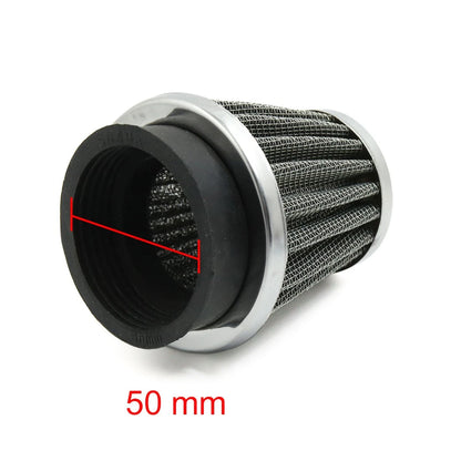 50mm Inlet Dia Air Intake Filter Cleaner with Clamp for Car/Motorcycle