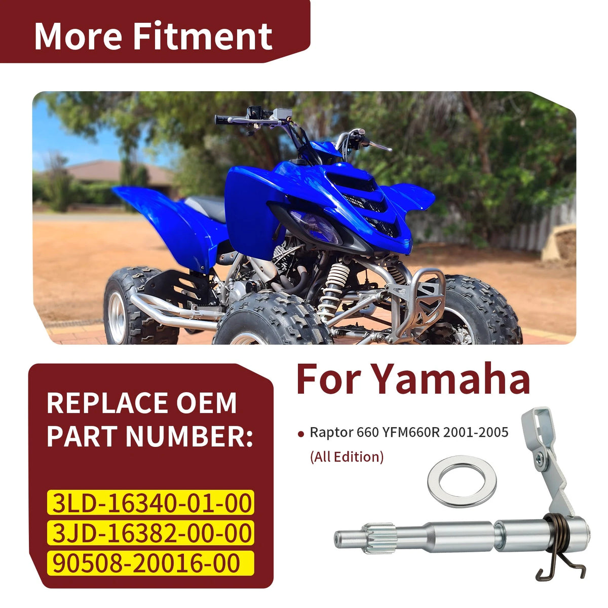 Clutch Actuator Lever Push Shaft for Yamaha Raptor 660R (2001–2005)