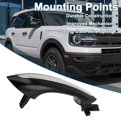 Exterior Door Handle for BMW F07 F10 (2010-2017) Rear Left Black Silver Tone