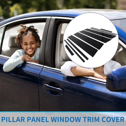 10 x Car Pillar Window Trim Covers for Toyota RAV4 (2019-2023) Black
