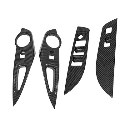 Real Carbon Fiber Window Lift Switch Panel Trim for Toyota GR Corolla 2023-2024