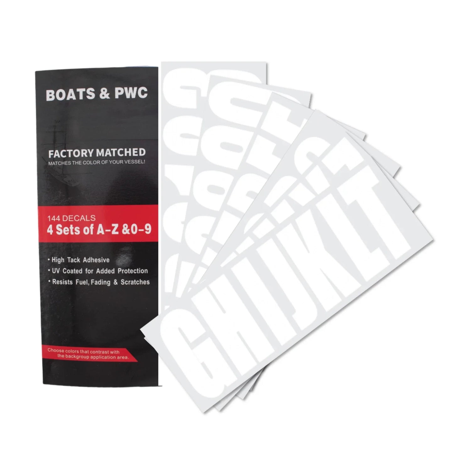Boat Registration Letters & Numbers Decals Sticker Set A-Z & 0-9