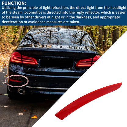 Bumper Reflector for BMW 535i GT 2014-2017 Red 1 x Rear Left