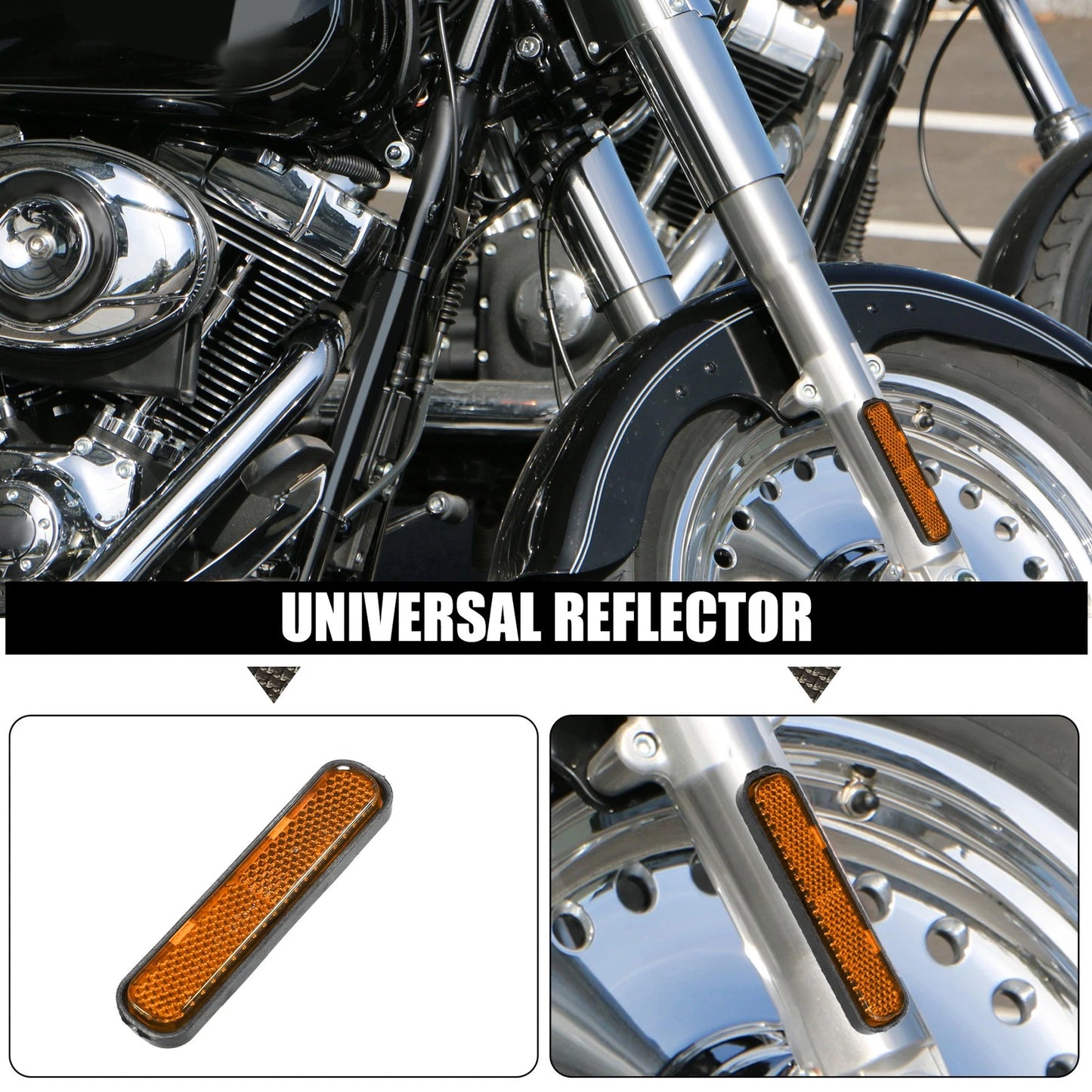 12 x Universal Self w/ Screw Safety Spoke Reflective for Motorcycle Orange