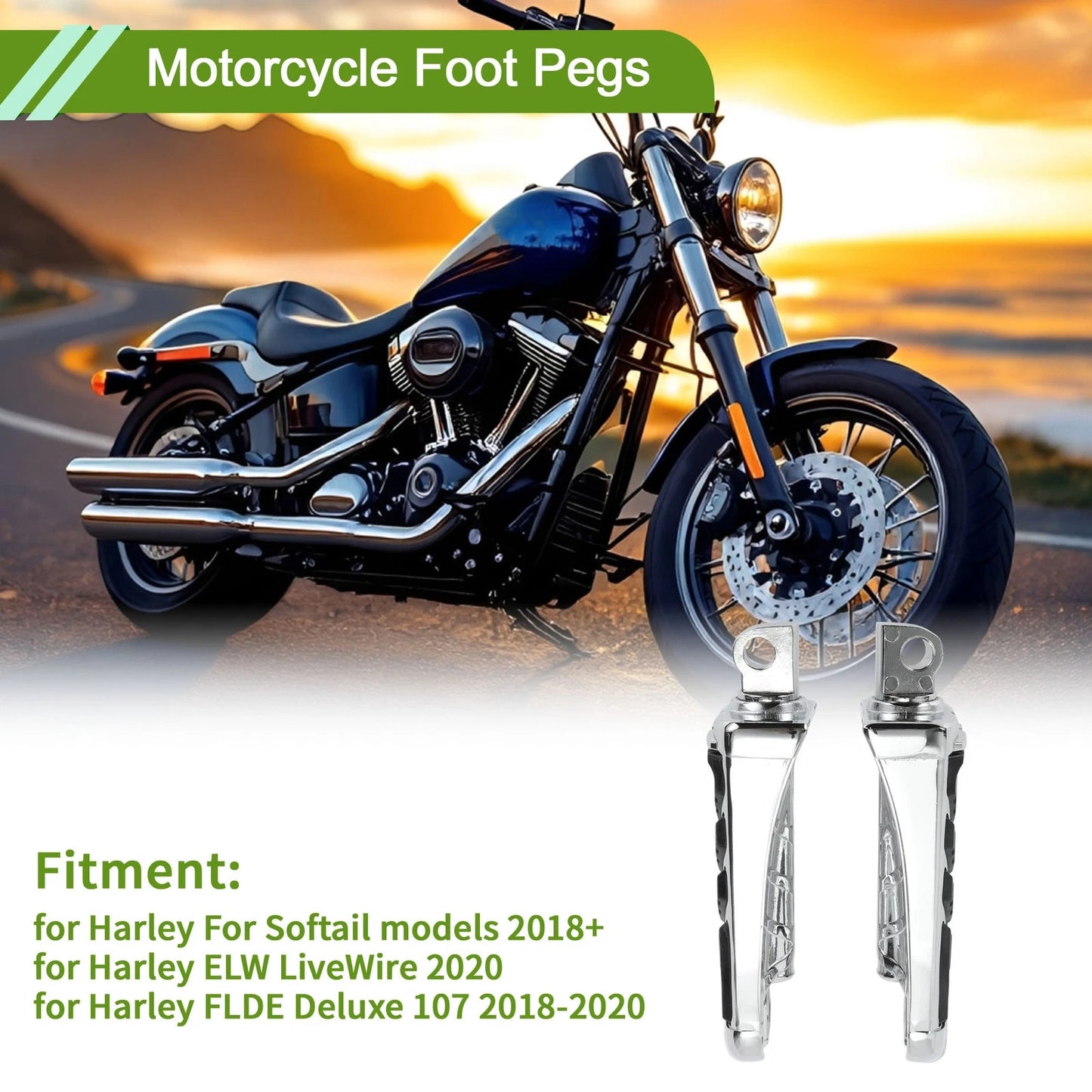Foot Pegs 1 pair for Harley Softail Electroplating (2018–2018)