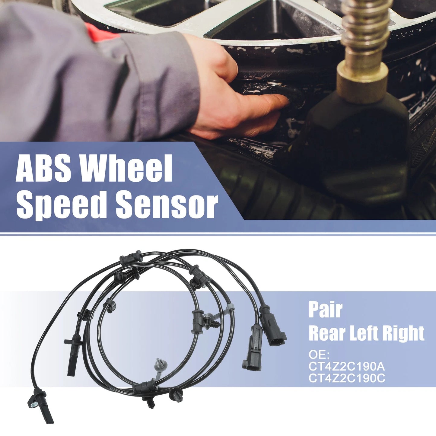 Rear Left Right ABS Sensors for Ford Edge (2011-2014) - 2 x Sensors