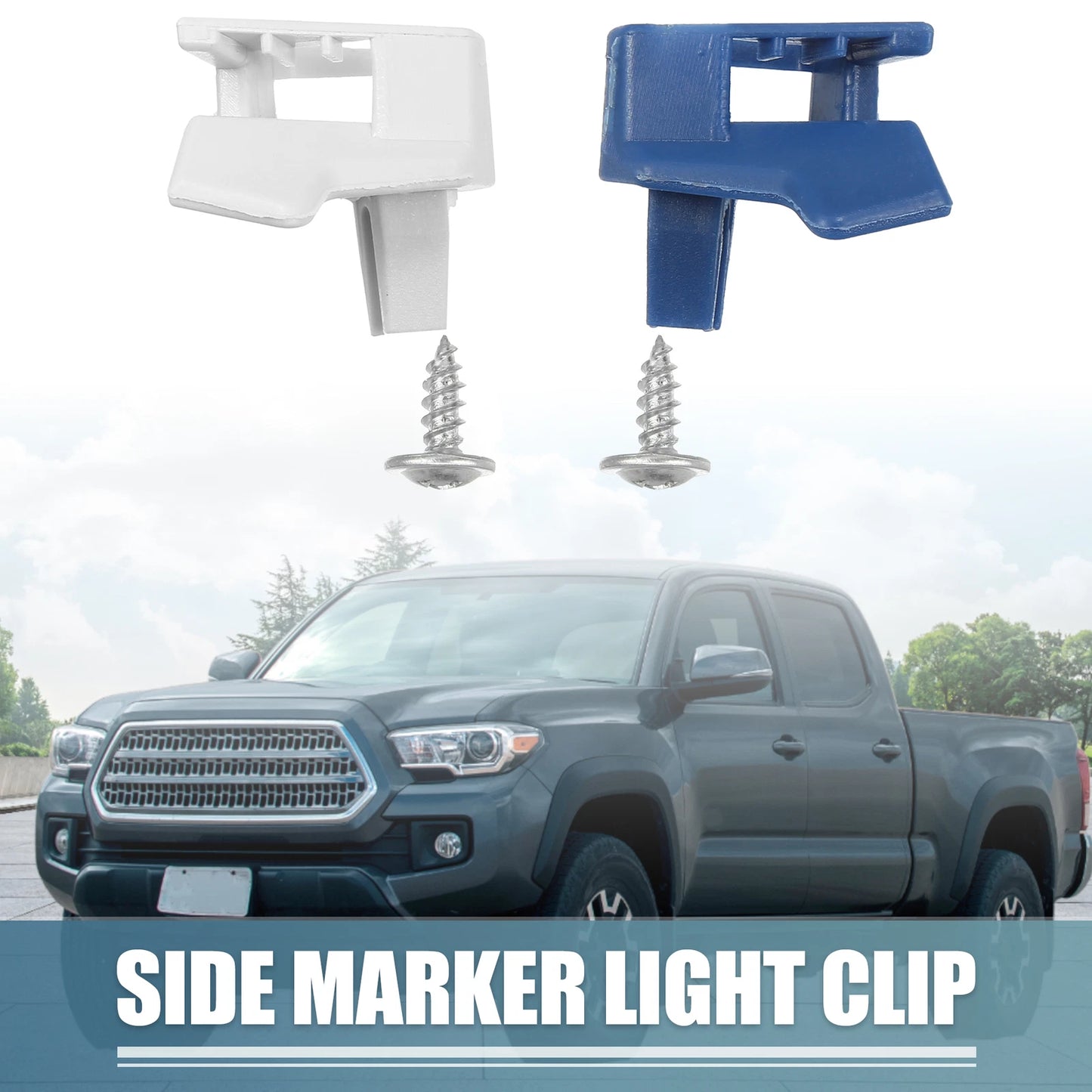 2 x Front Marker Light Clips for Toyota Tacoma (2001-2004) Blue White