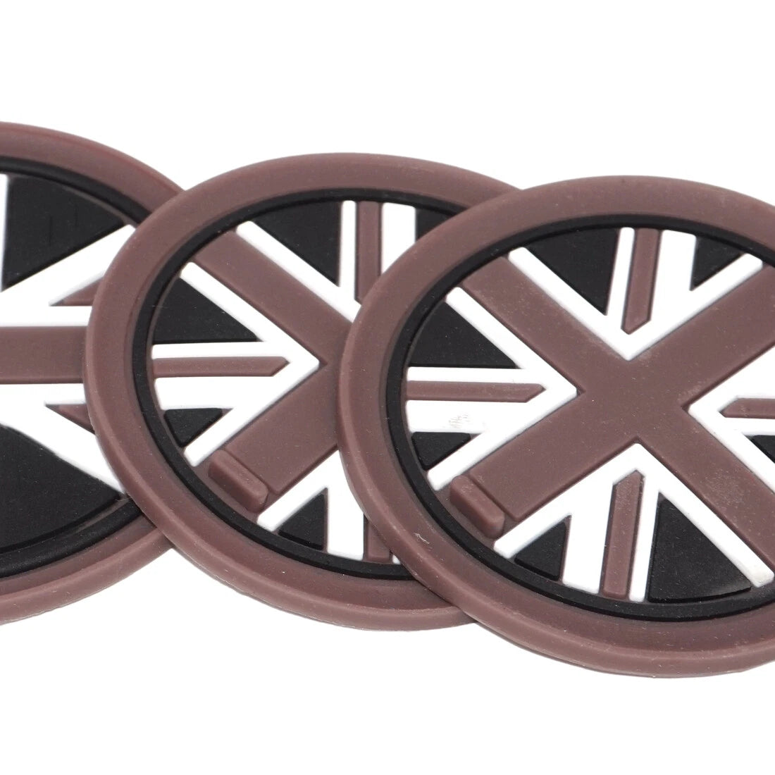 3 Pcs Anti-Slip Cup Mats for Mini R55 R56 R57 Union Jack Flag (2006-2013)