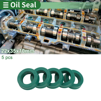 Oil Seal / 5 Pcs / Seal Ring Rotary Shaft Seal TPU 22x35x10mm Green for Car