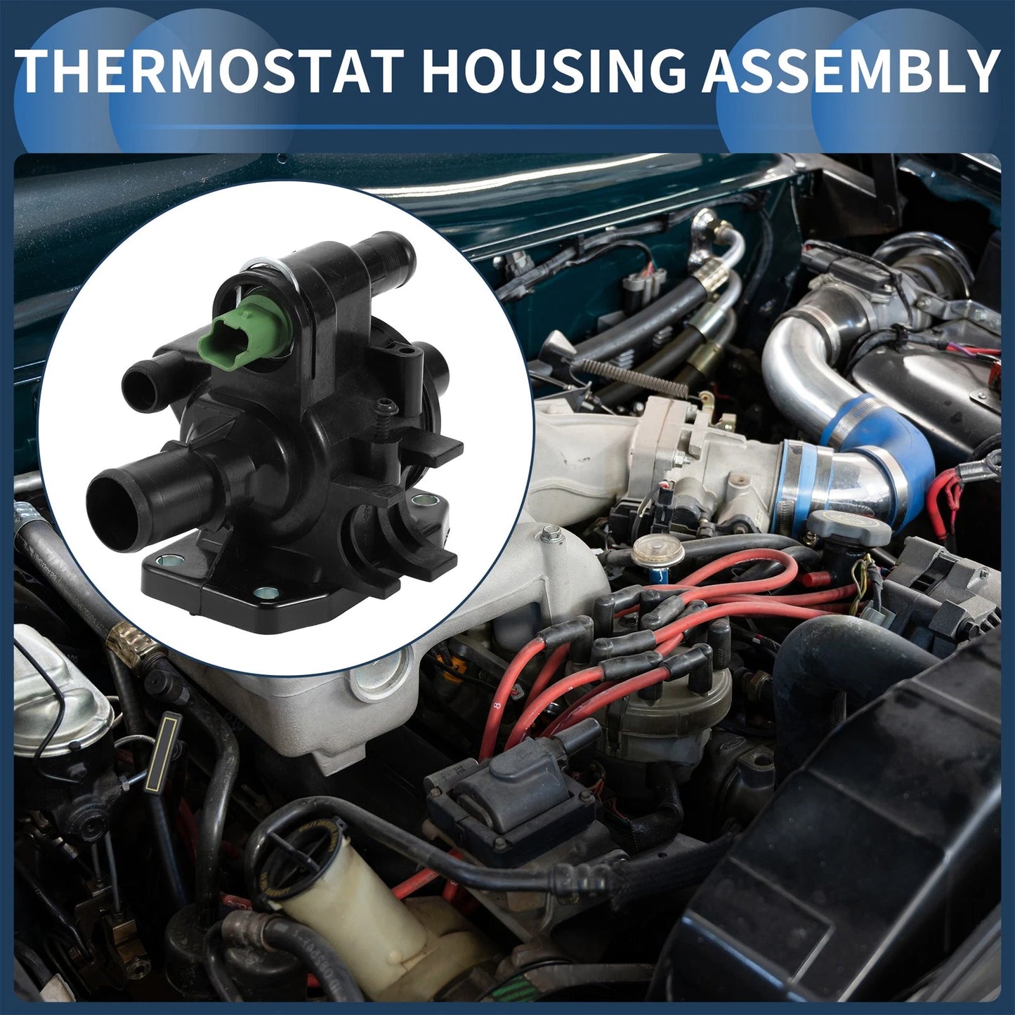 Engine Coolant Thermostat Housing for Ford Focus, Fusion, Fiesta (2005-2018)