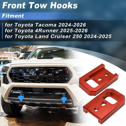 Front Tow Hooks for Toyota Tacoma 4Runner Land Cruiser 250 (2024–2026)