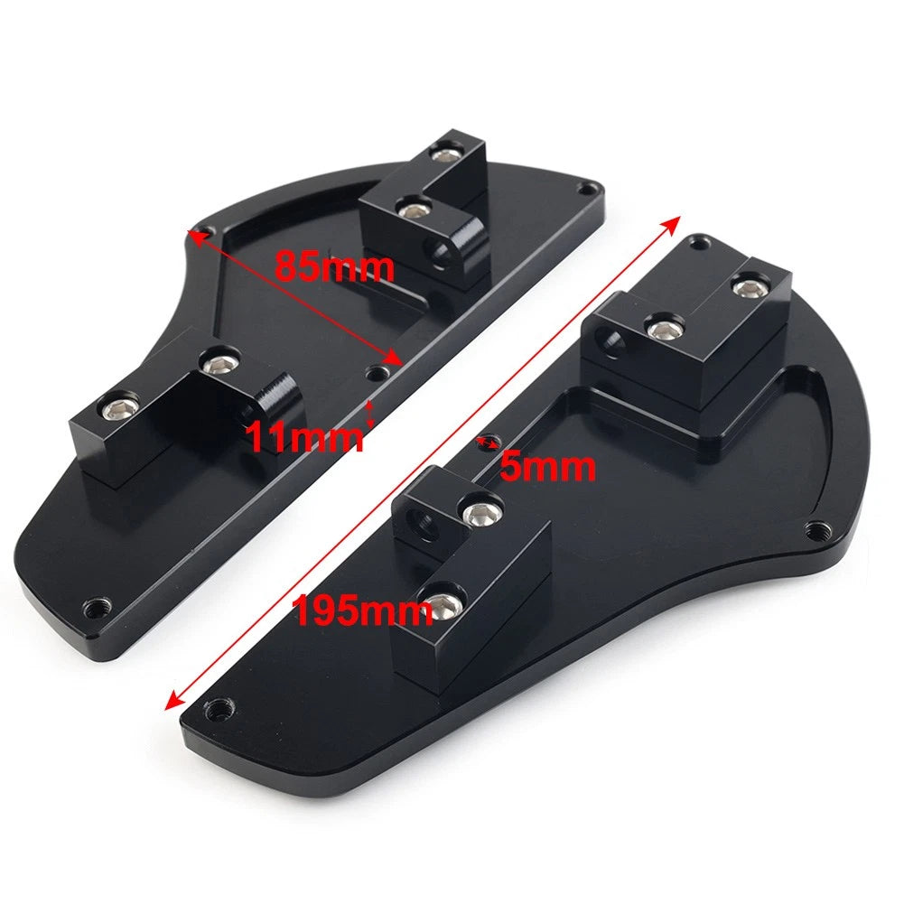 Rear Passenger Floorboards for Harley Touring (1993-2023) Black & White Aluminum