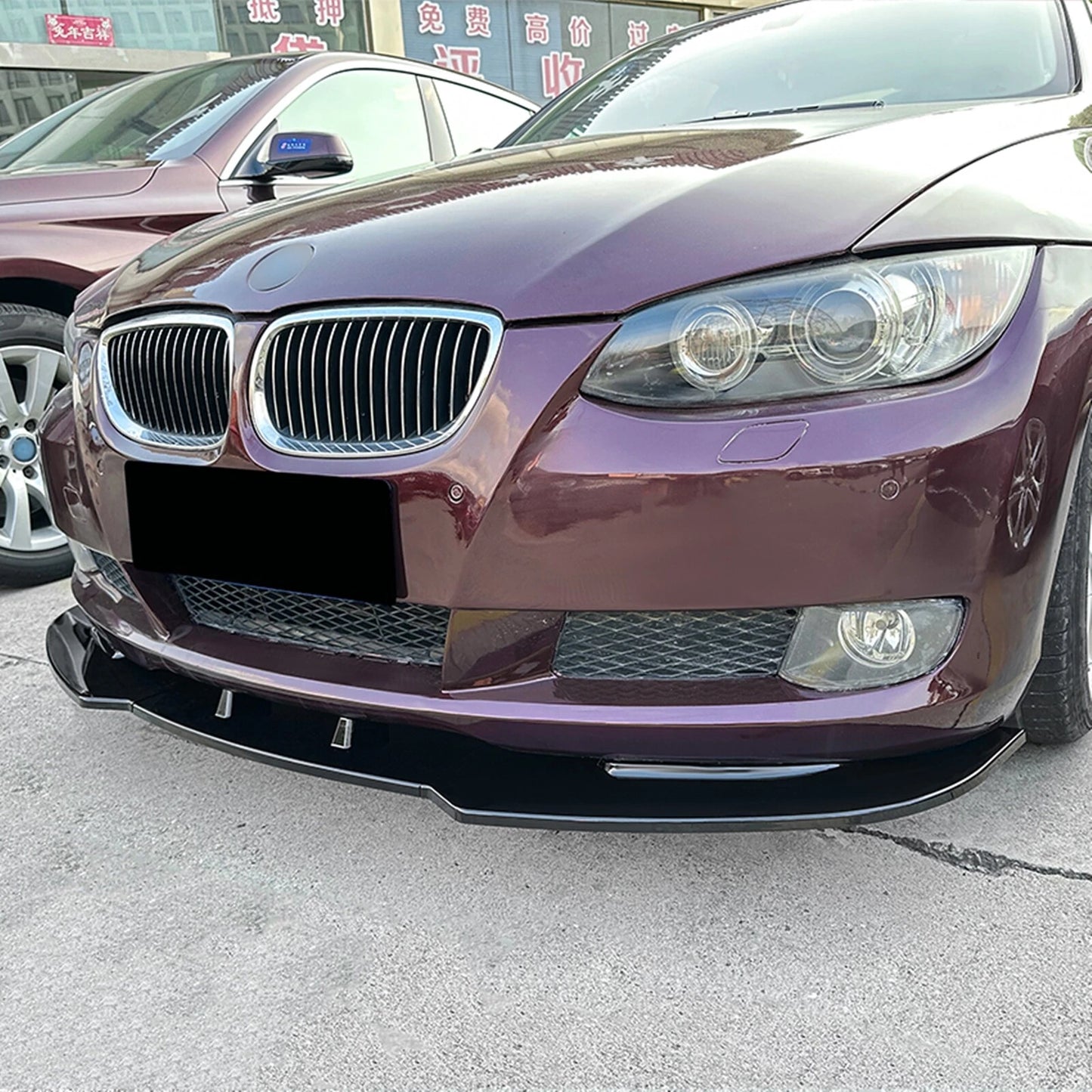 3 x Front Bumper Spoiler Lip for BMW 3 Series E92 E93 (2006-2013) Gloss Black