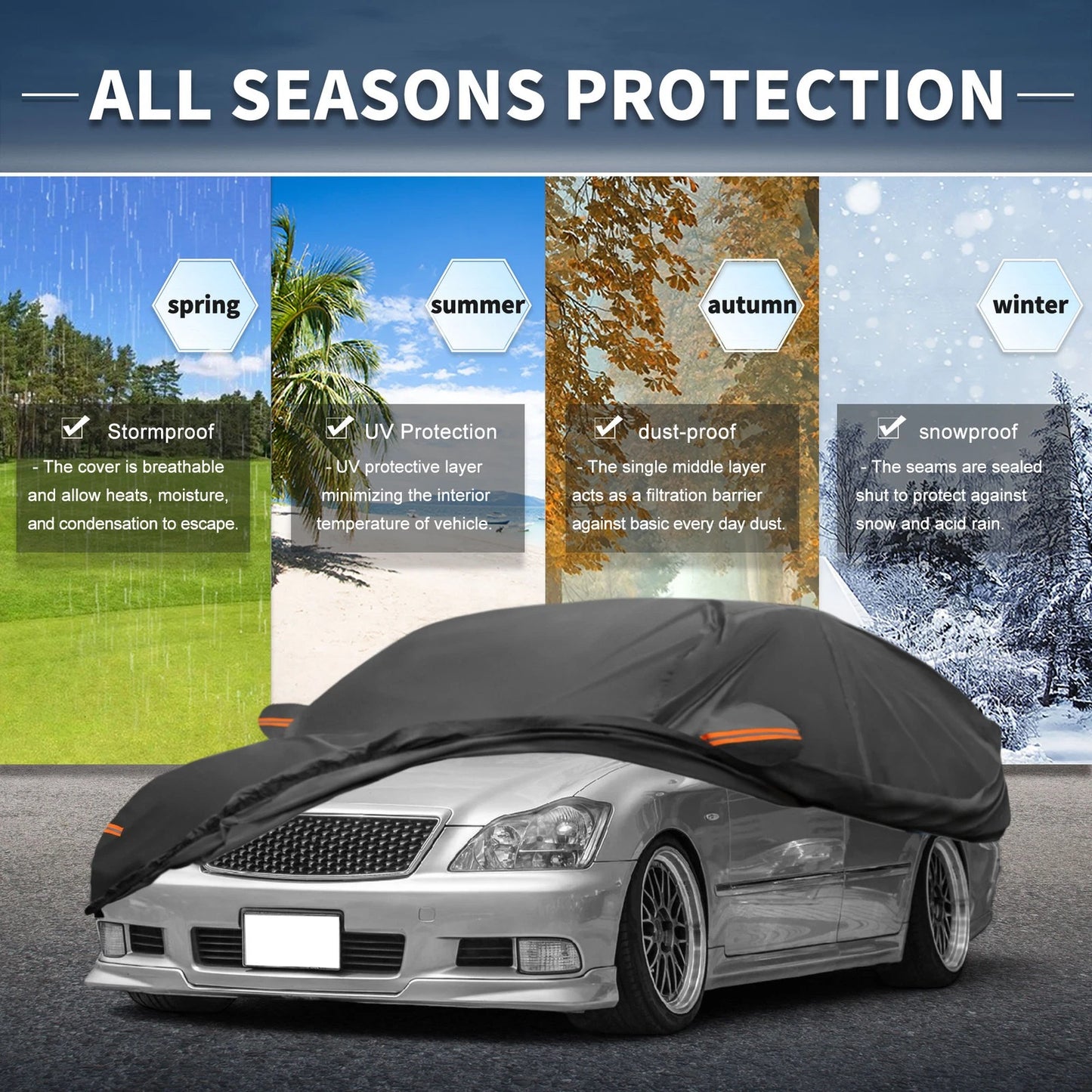 Waterproof Aluminum Film Car Cover for Toyota Crown Sedan