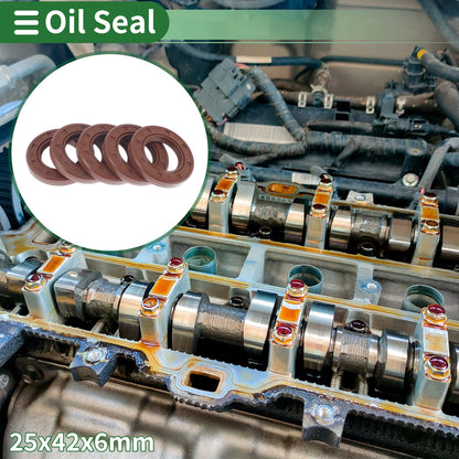 Oil Seal 25x42x6mm 5 Pcs Seal Ring Shaft Seal FKM Rubber for Make Model