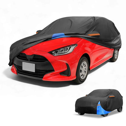 Waterproof Car Cover for Toyota Yaris (210D-PU) Black Blue (2006-2020)