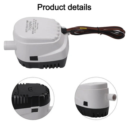 Automatic Bilge Pump 750GPH 12V/24V with Float Switch for Boats/RV