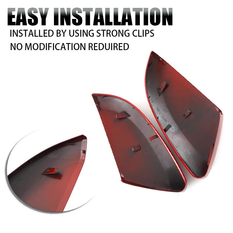 Red Left Right Side Wing Mirror Cap Cover for Honda Civic (2016-2021)