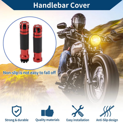 23 x 23 mm Hand Grips Cover Aluminum Alloy Handlebar Grips Red for Motorcycle