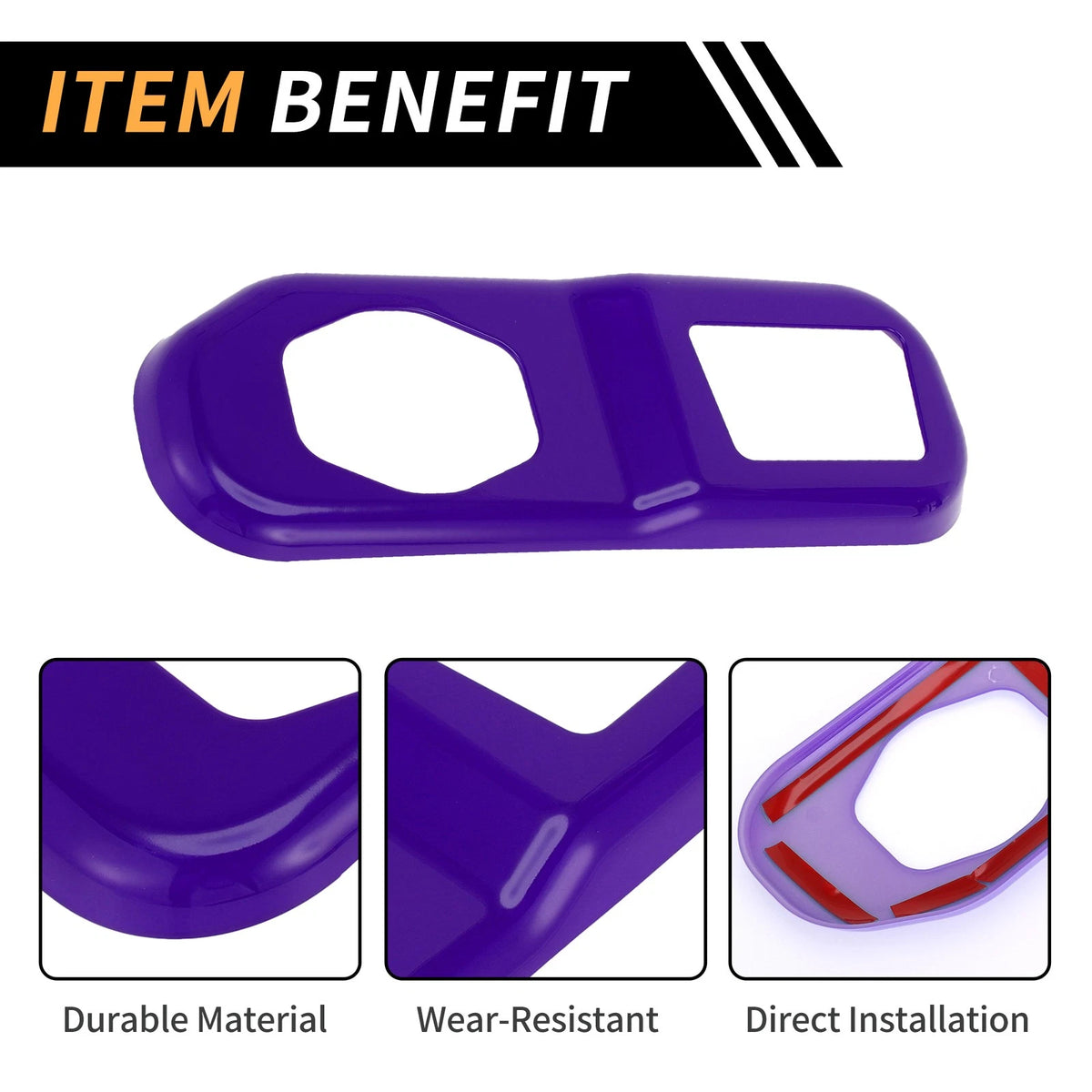 Rear Trunk Lock Panel Cover for Jeep Wrangler JL JLU (2018-2024) - ABS Purple