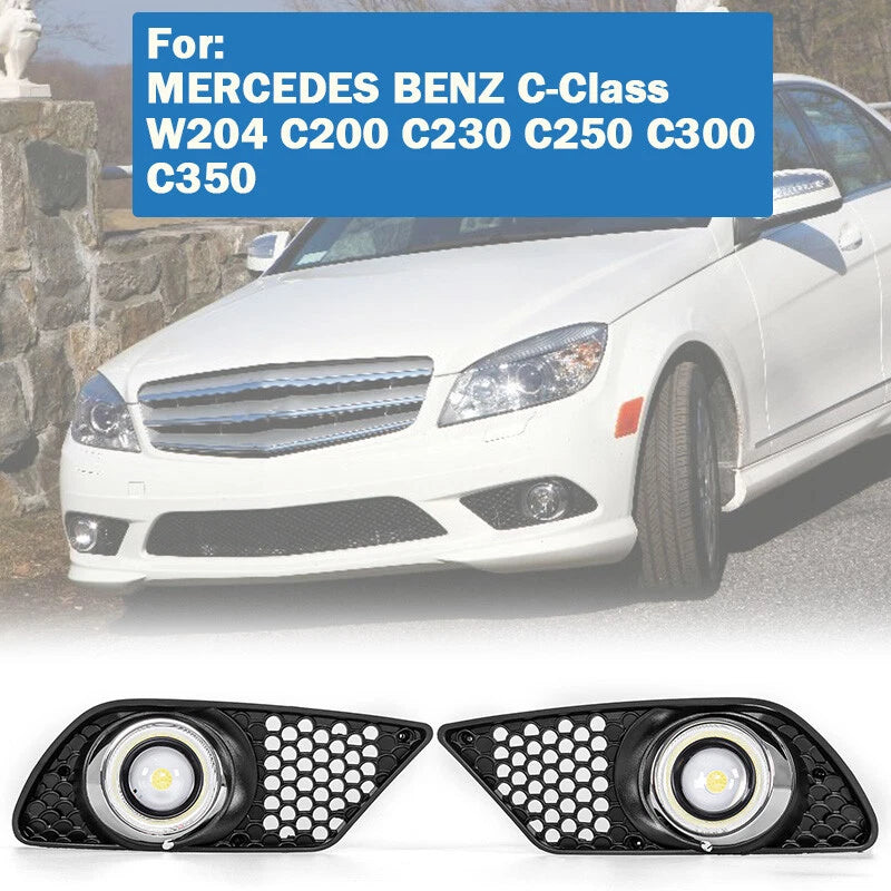LED Daytime Running Fog Lights for Mercedes Benz W204 C230 C300 C350 (2007-2013)