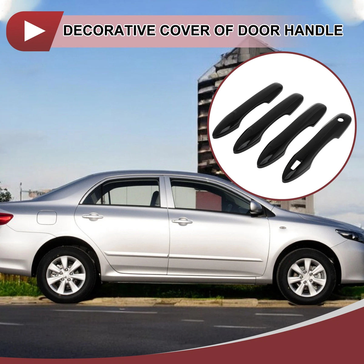 4 x Car Door Handle Covers for Toyota Camry (2018-2024) Gloss Black ABS