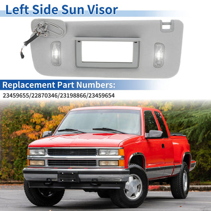 Left Side Sun Visor Gray for Chevrolet Silverado 1500 2500 3500 (2015-2018)