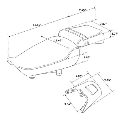 Black Driver & Passenger Seat for Harley Sportster S RH1250S (2021-2025)