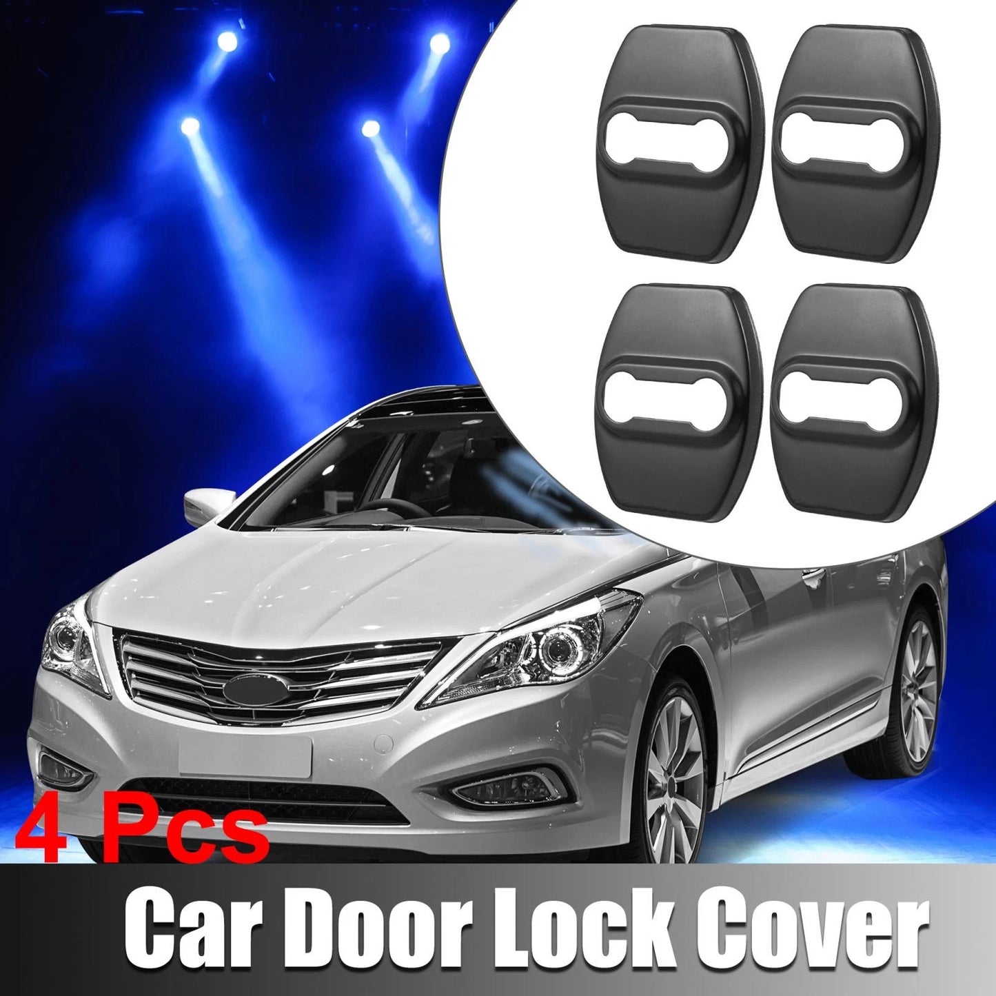4 x Car Door Lock Latch Covers Stainless Steel for Hyundai Kia