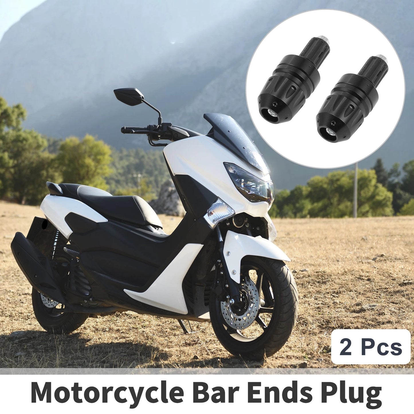 2pcs / 7/8" 22mm / Motorcycle Bar Ends Plug Aluminum Alloy Black for Motorcycle