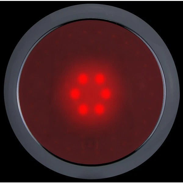 LED Round Interior Exterior White Red Light Touch On-Dim-Off 12/24 Volt 24 LEDs