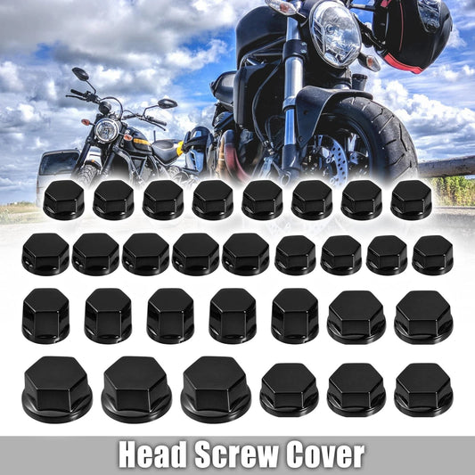Set Screw Cap for Motorcycle Motorbike Screw Nut Bolt Cover Decoration Black