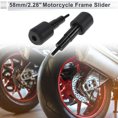 2 x 1.1" Aluminum Alloy Plastic Motorcycle Slider Frame Black for Motorcycles