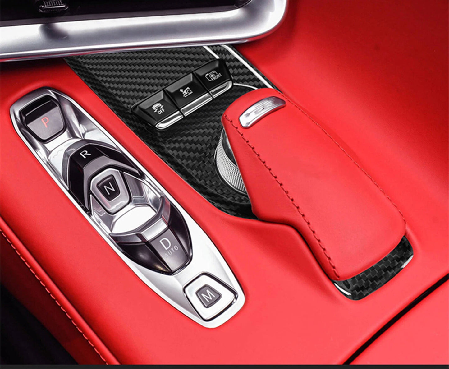 Multimedia Button Panel Cover for Corvette C8 (2020-2024) Black Carbon Fiber